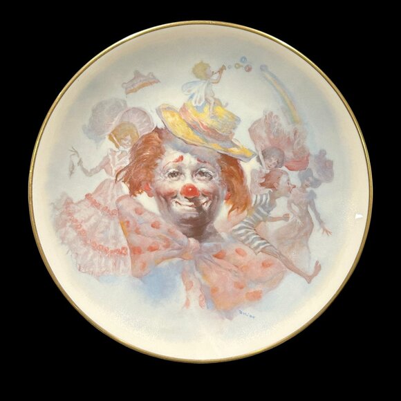 Set of 4 Vintage Julian Ritter Clown Plates, 1977 Whimsical Circus Art - Picture 6 of 12